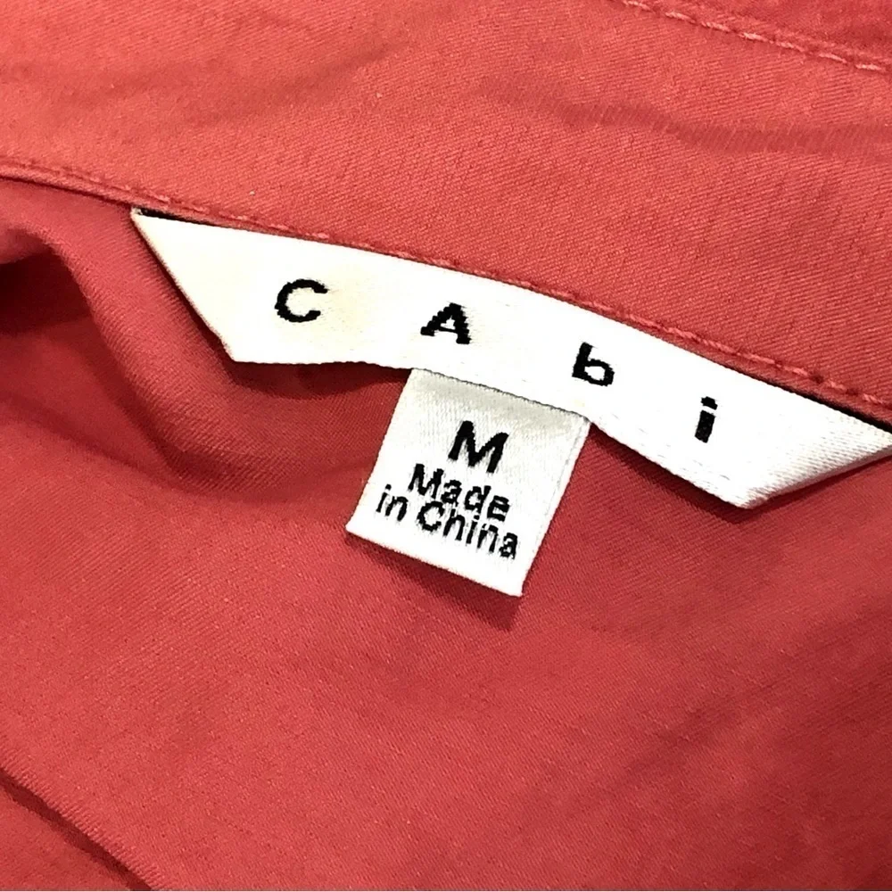 CAbi jacket lightweight windbreaker moto zipper roll sleeves cropped salmon pink